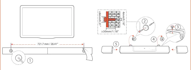 Wandmontage der Soundbar