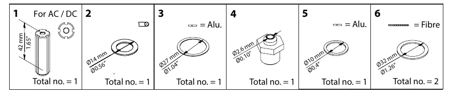 Teileliste mit Abmessungen und Materialangaben