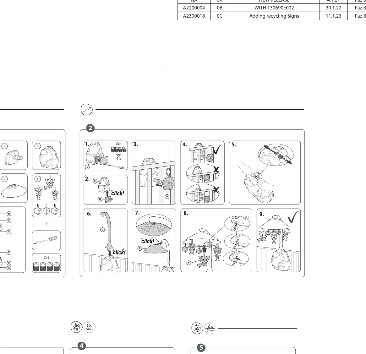 Schritte zur Montage des Mobiles am Kinderbett