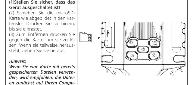 microSD-Karte einlegen