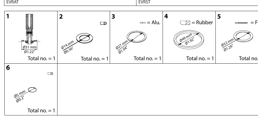 Teileliste mit Abmessungen und Materialangaben