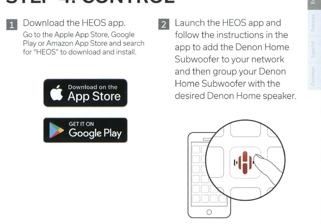 Schritte zur Einrichtung in der HEOS-App