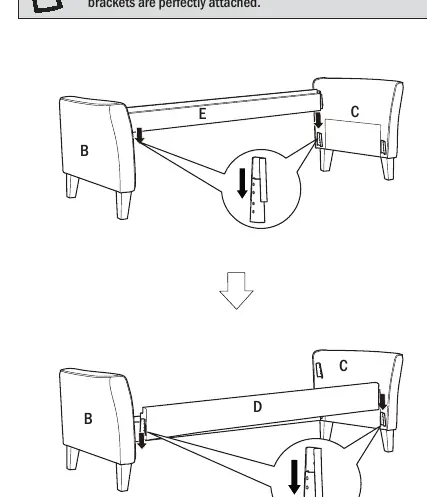Befestigung der Schienen an den Armlehnen (Schritt 3)