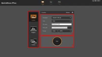 Scan-Bildschirm der Software