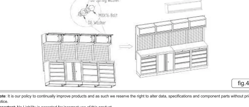 Montageschritte für die Schrankmodule (Fig. 4)