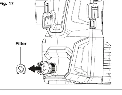Reinigung des Wasserfilters