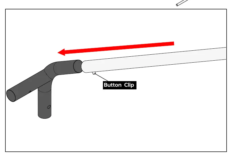 Verbindung der Rohre mittels Button-Clips