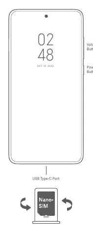 Layout des Xiaomi 13T: Lautstärketasten, Power-Taste, USB-Typ-C-Anschluss und SIM-Karten-Slot.