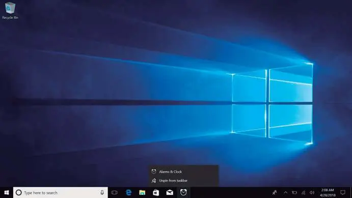 Windows-Taskleiste und Startmenü-Optionen
