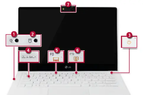 Status-Lampen des Notebooks