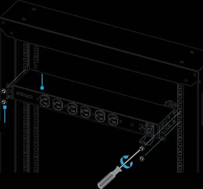 Montage der PDU im 19-Zoll-Rack