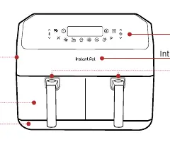 Bedienfeld der Instant Vortex Dual