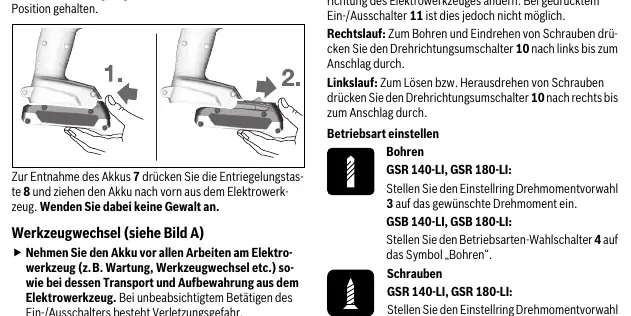 Akku entnehmen