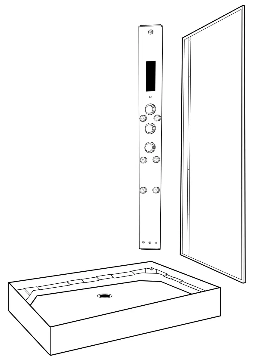 Installation der Säule und Seitenwand