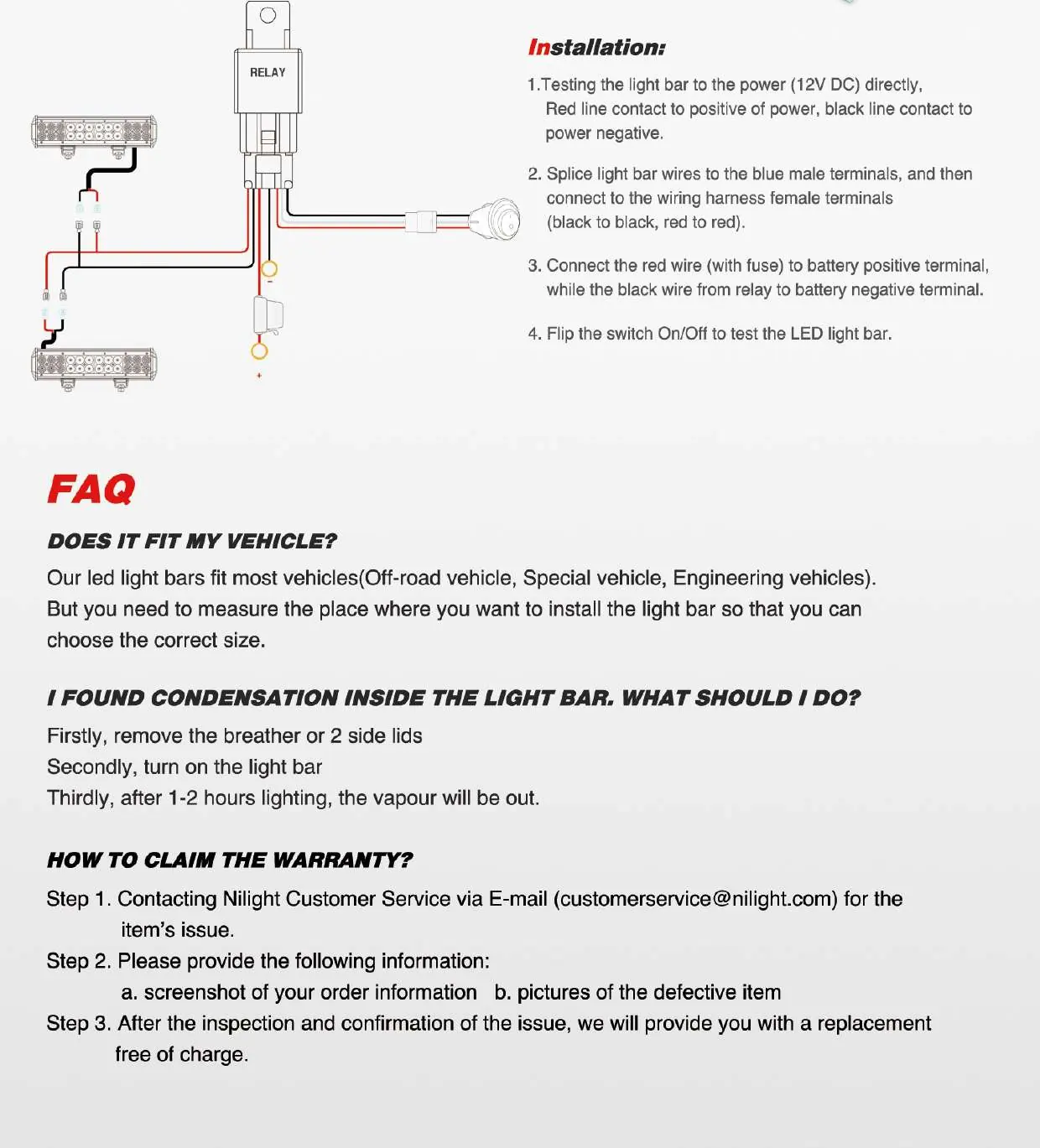Schaltplan für die Installation der LED-Arbeitsscheinwerfer