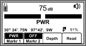 Displayanzeige bei der Marker-Ortung mit GPS