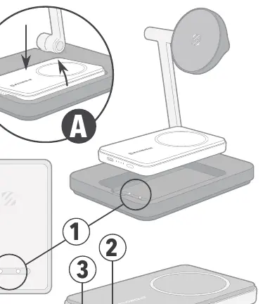 Platzierung der Powerbank auf der Basis