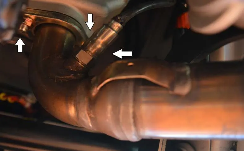 Technische Zeichnung der Auspuffanlage