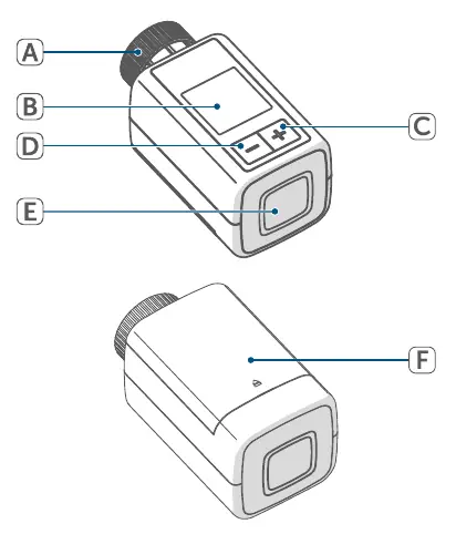 Geräteübersicht mit Tasten und Batteriefach