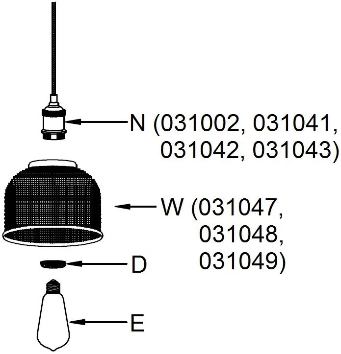 Montage des Glasschirms an der Pendelleuchte (Cord Suspension)