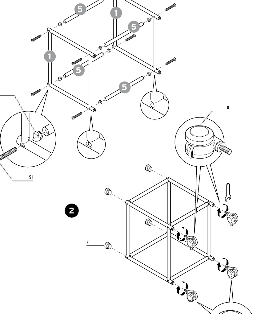 Schritt 1 & 2: Rahmenmontage und Rollen