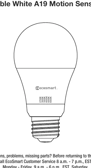 Ecosmart LED-Lampe mit Farbtemperatur-Schalter
