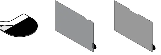 Anbringen der Hebelasche (Lifting-Tab).