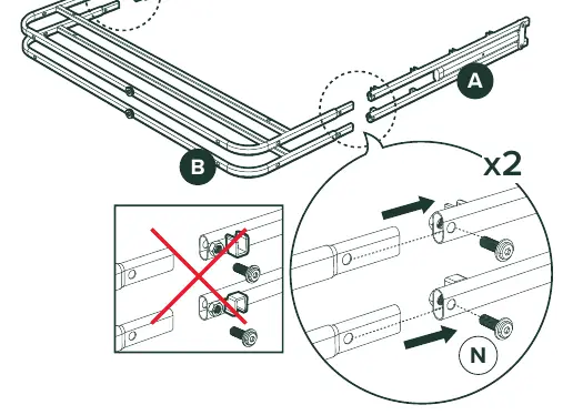 Schritt 1: Verbinden der Rahmenteile A und B