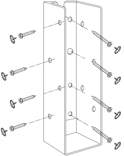 Installationsschema mit Schrauben