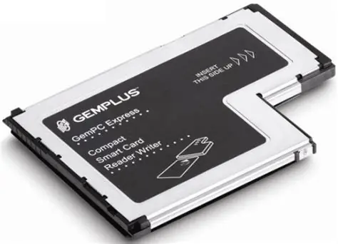 Beispiel für einen Smartcard-Leser mit Ausrichtungshinweis