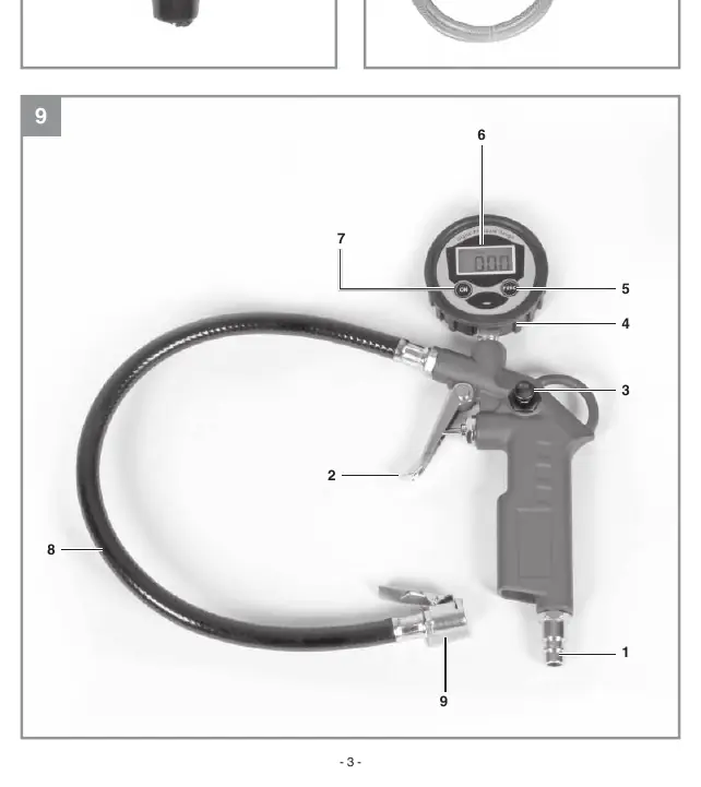 Manometer und Druckluftpistole