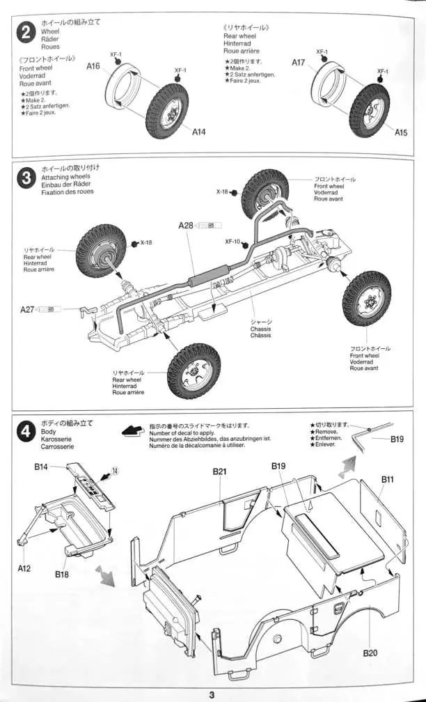 Montage von Rädern und Chassis
