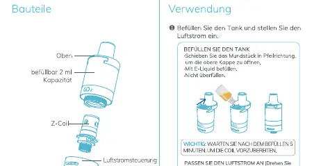 Komponenten des Innokin GO Z