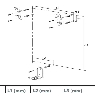 Wandmontagediagramm
