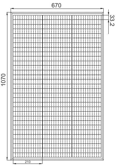 Moduldiagramm mit Abmessungen