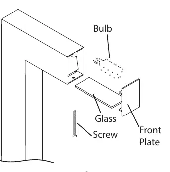 Montage von Glas und Leuchtmittel