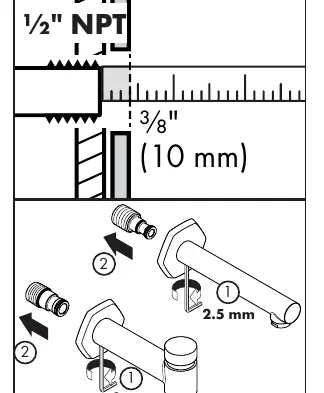 Installationsschritte für 1/2" Anschluss
