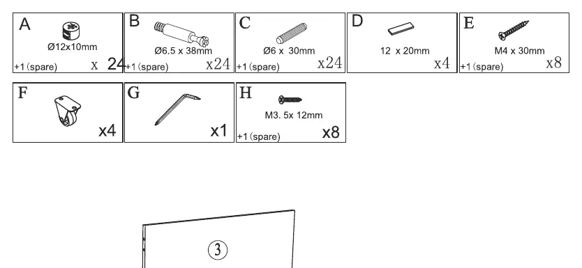 Teileliste und Hardware-Übersicht