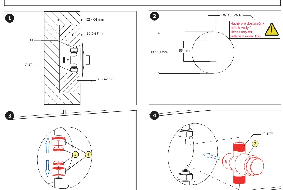 Installationsschritte 1-4