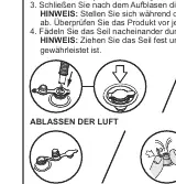 Aufpumpen und Schließen der Ventile