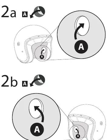 Anbringen der Klettverschlüsse im Helm