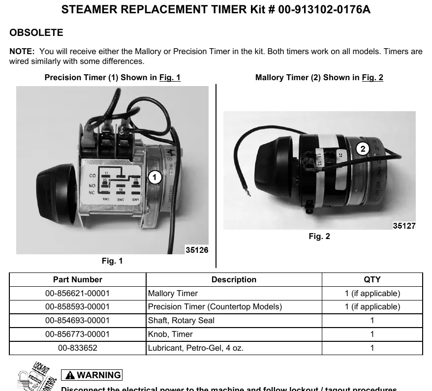 Vergleich der beiden im Kit enthaltenen Timer-Modelle: Precision Timer (links) und Mallory Timer (rechts) mit den zugehörigen Drehknöpfen.