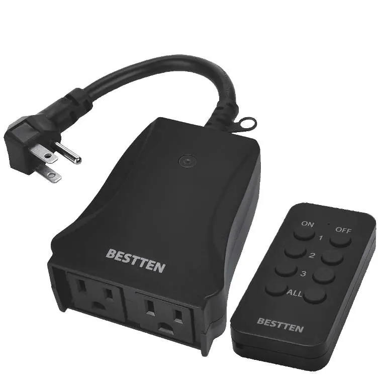 BESTTEN USOT-2A Outdoor-Funksteckdose und Fernbedienung