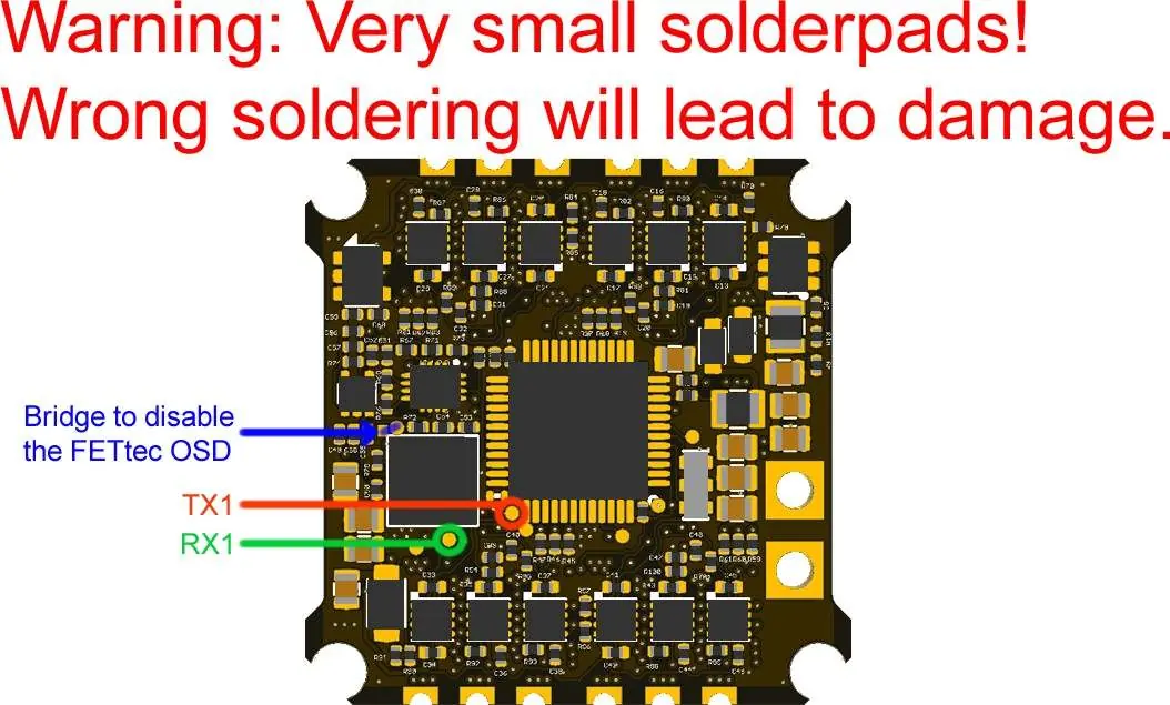 Warnung zu Lötpads