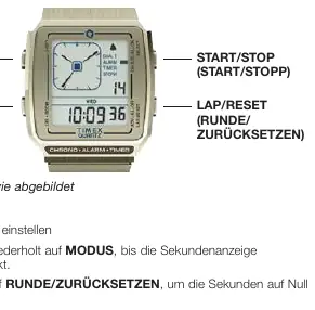 Tastenbelegung der Uhr