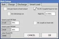 Smart Load Einstellungen