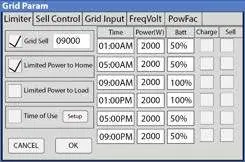 Grid Parameter Einstellungen