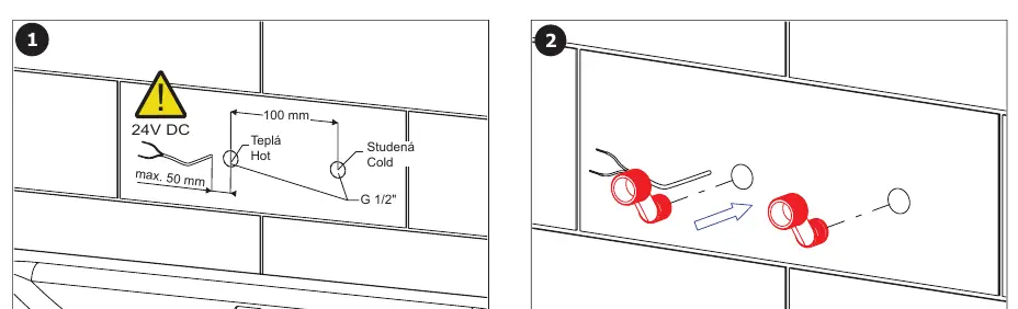 Installationsschritte für die Wandmontage