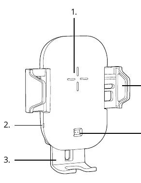 Diagramm der Halterung mit nummerierten Komponenten