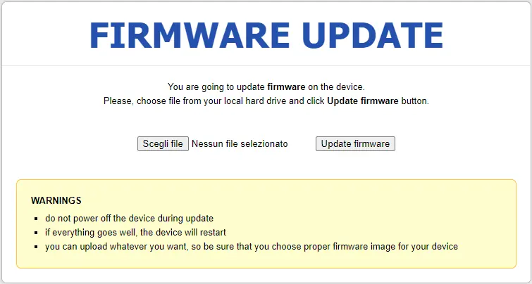 Firmware-Update-Seite